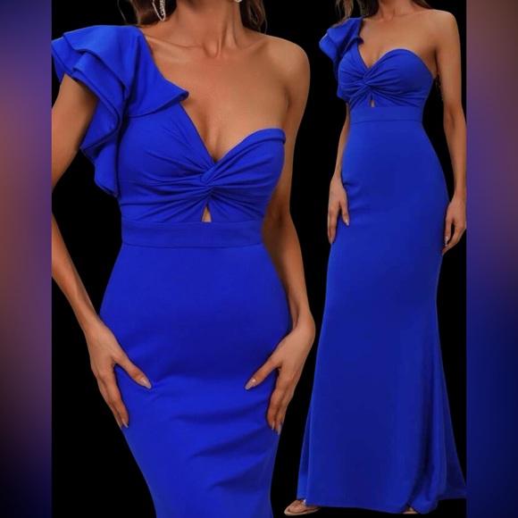 Authentic Digs Boutique Dresses Brand New Royal Blue Maxi Formal